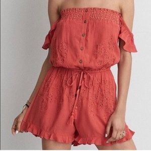 Beautiful American Eagle Coral romper, size M
